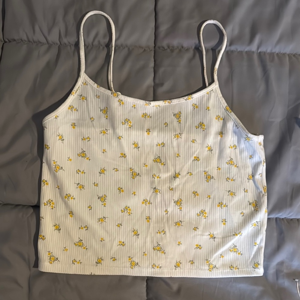 Floral White and Yellow Women's Top